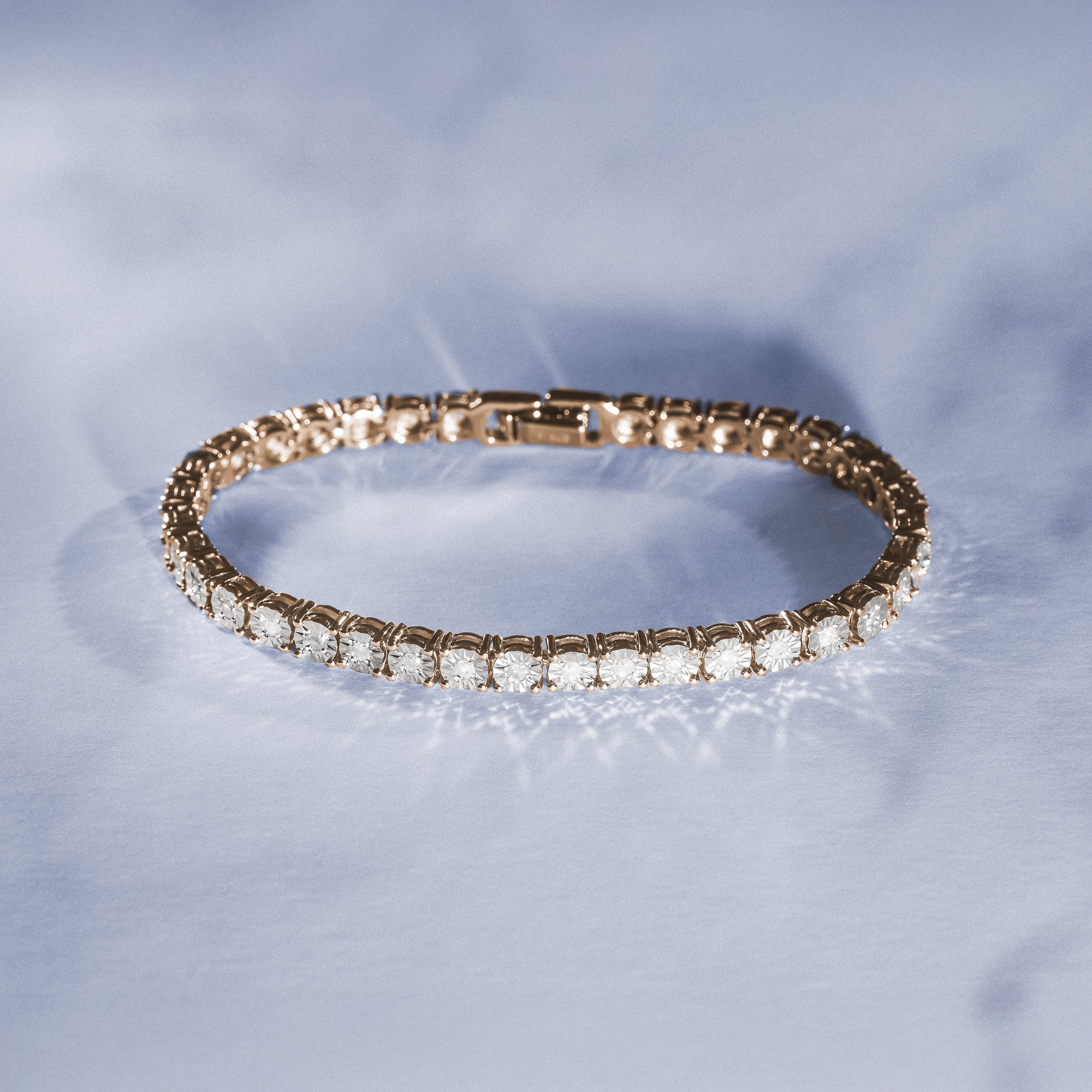 18K Gold Vermeil Lab Diamond Set 0.57ct Tennis Bracelet